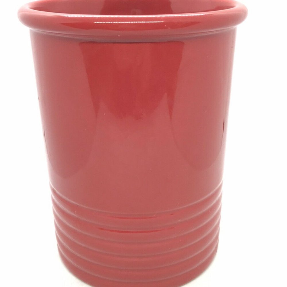 Chantal Red Utensil Holder 92-14-R Stoneware 6.75"